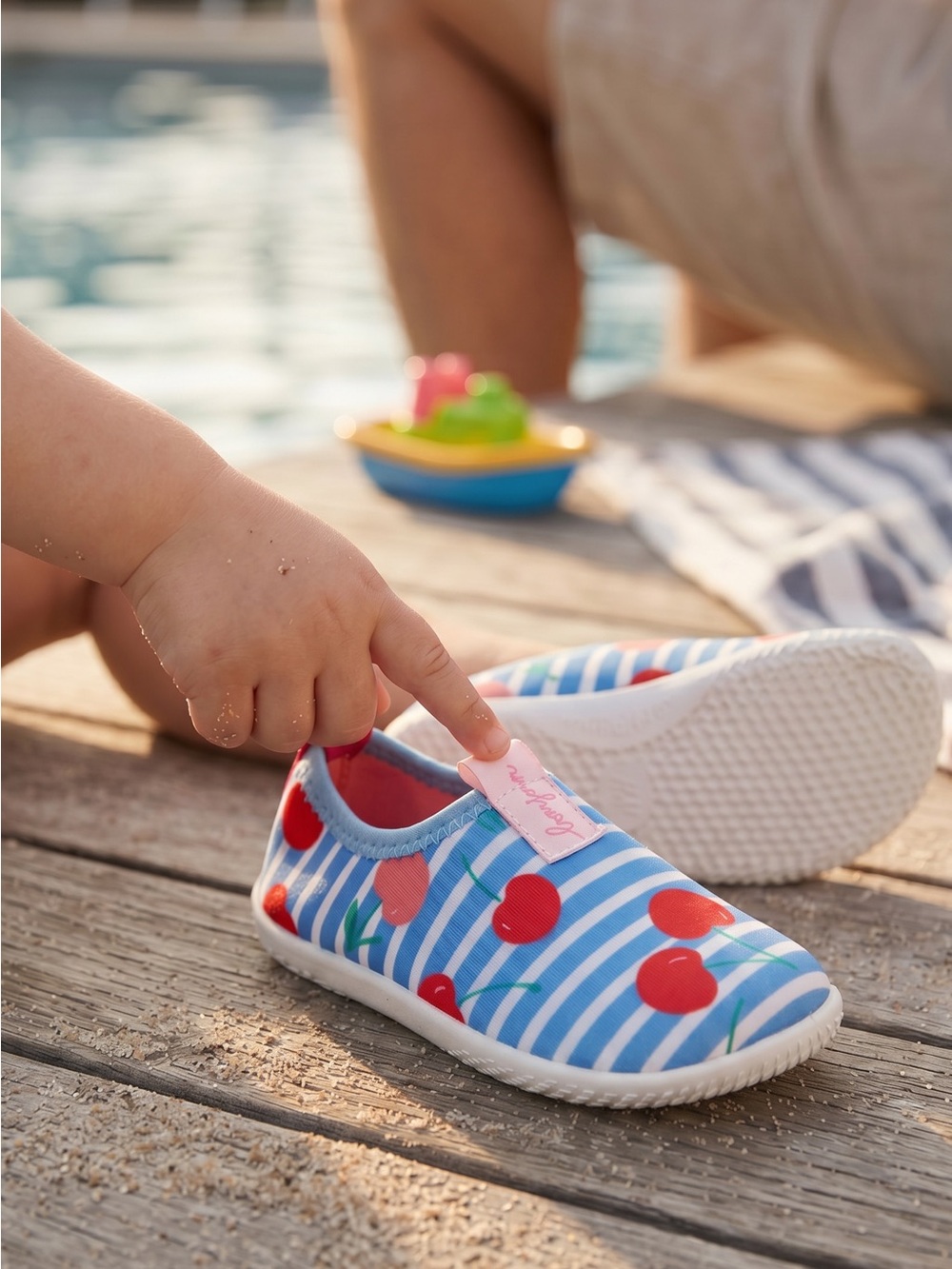 H&M Kids Blue and Red Cherry Water Shoes